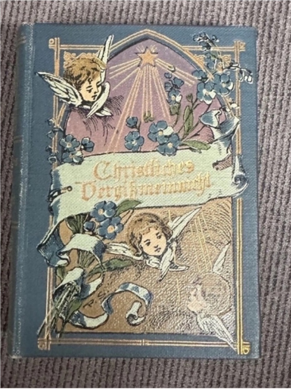 Antique German Forget Me Not Book Miniature 1800s